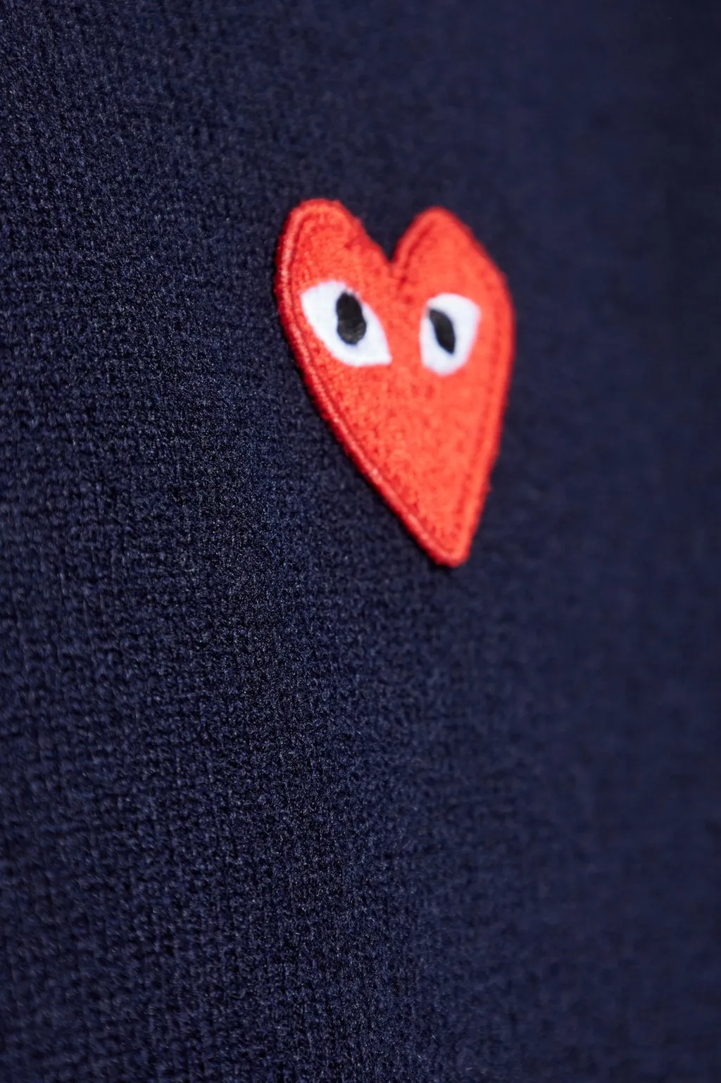 Comme Des GarÇOns Play Heart Embroidered V-Neck Jumper