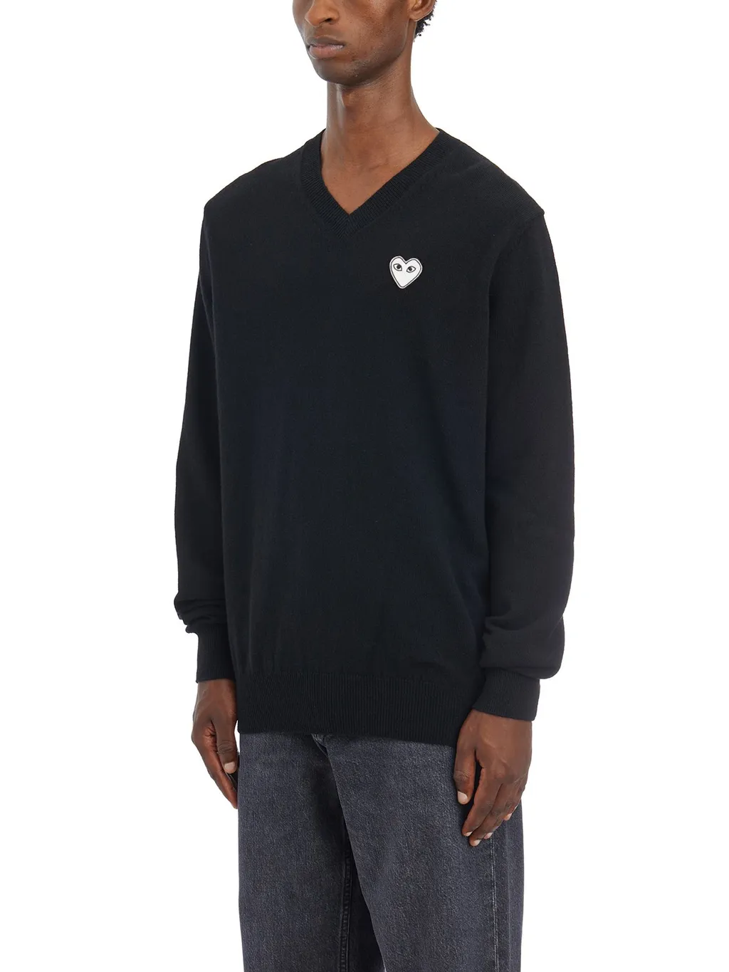 Comme Des GarÇOns Play Heart-Patch V-Neck Jumper