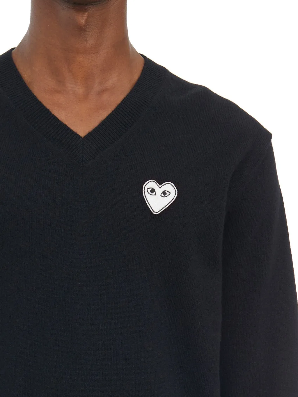 Comme Des GarÇOns Play Heart-Patch V-Neck Jumper