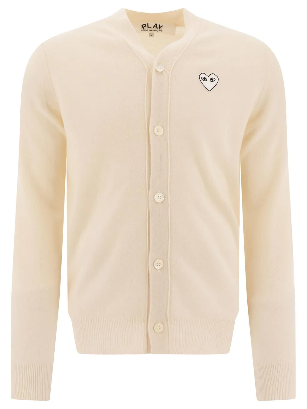 Comme Des GarÇOns Play Logo Patch Cardigan