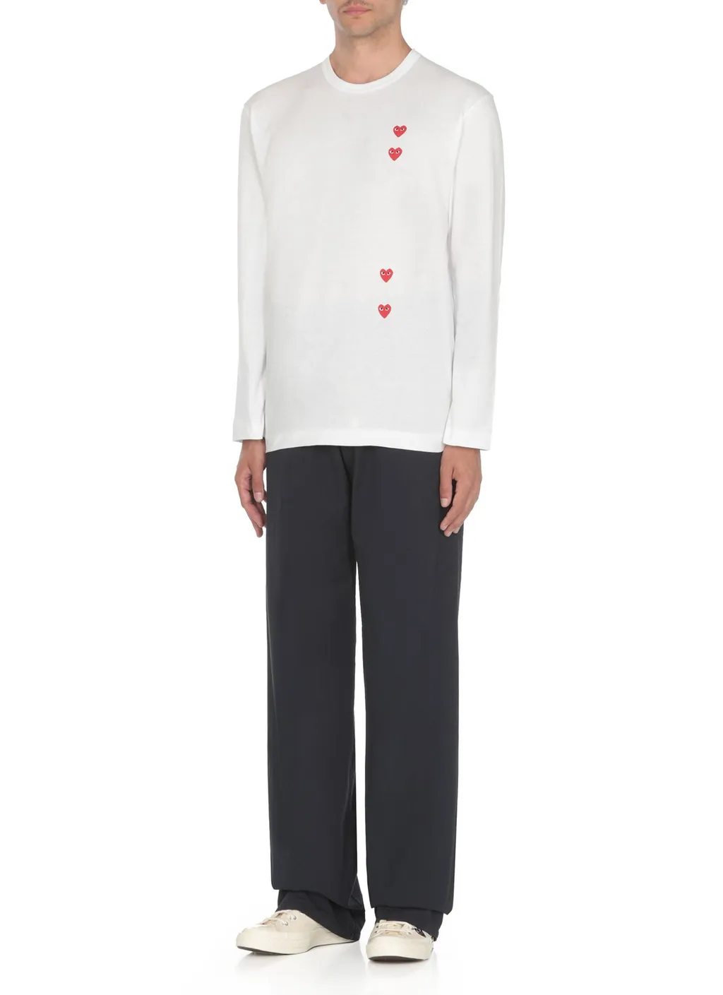 Comme Des GarÇOns Play Logo Printed Crewneck T-Shirt
