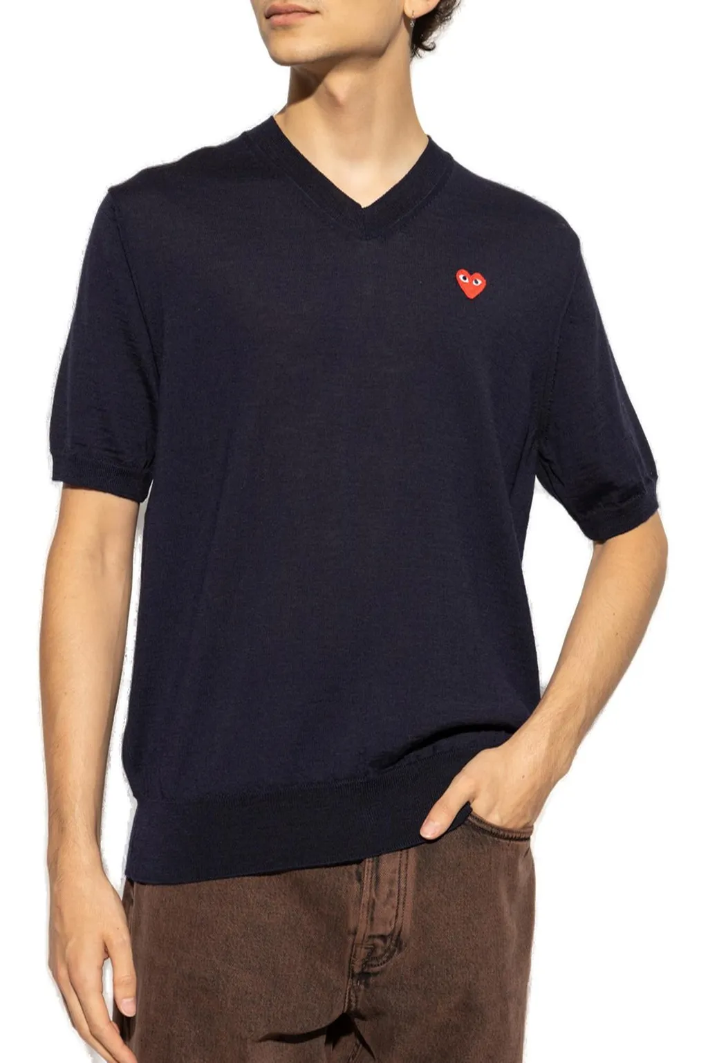 Comme Des GarÇOns Play V-Neck Short Sleeved Jumper