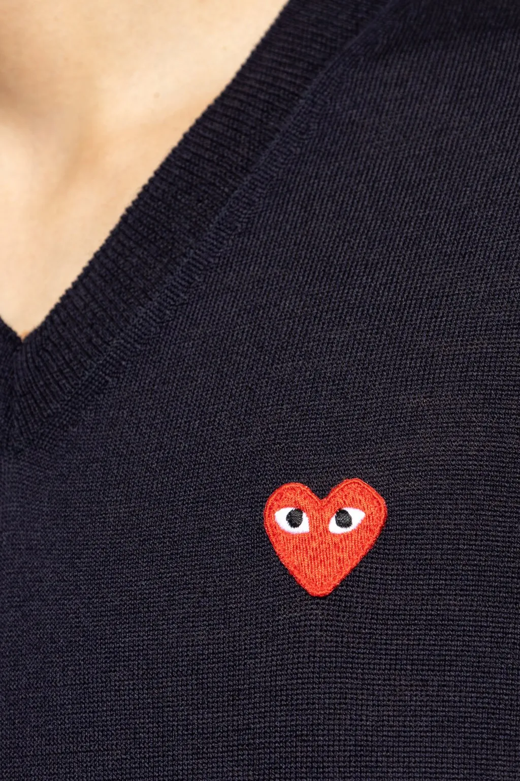 Comme Des GarÇOns Play V-Neck Short Sleeved Jumper