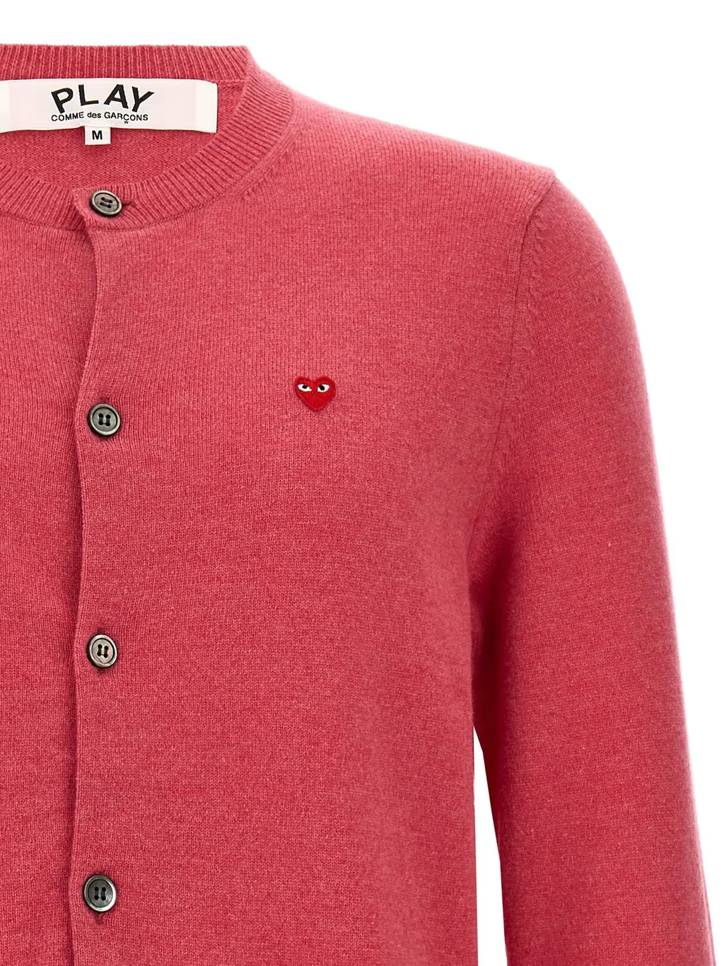 Comme Des GarÇOns Play Logo Patch Button-Up Cardigan