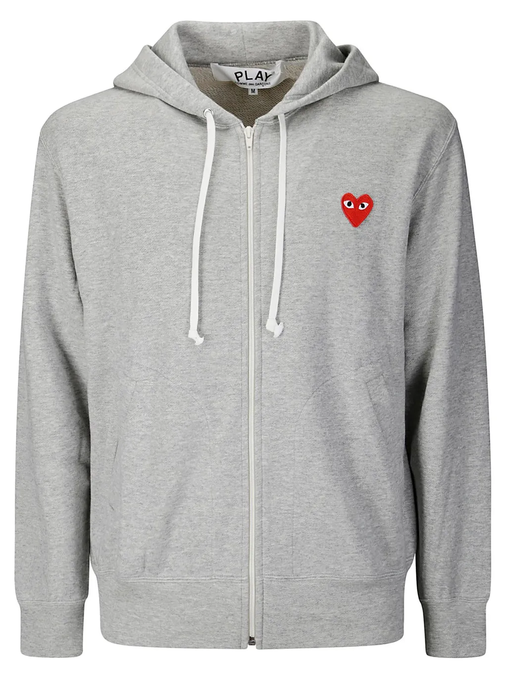 Comme Des GarÇOns Play Heart Logo Patch Zip-Up Hoodie
