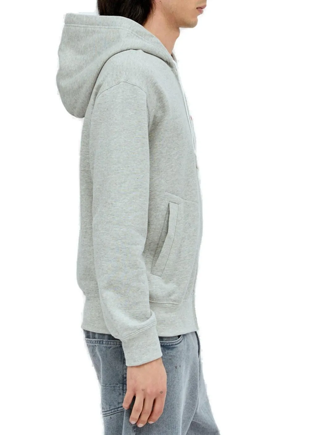 Comme Des GarÇOns Play Heart Logo Patch Zip-Up Hoodie