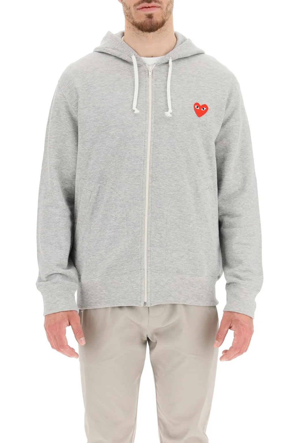 Comme Des GarÇOns Play Heart Patch Zipped Hoodie