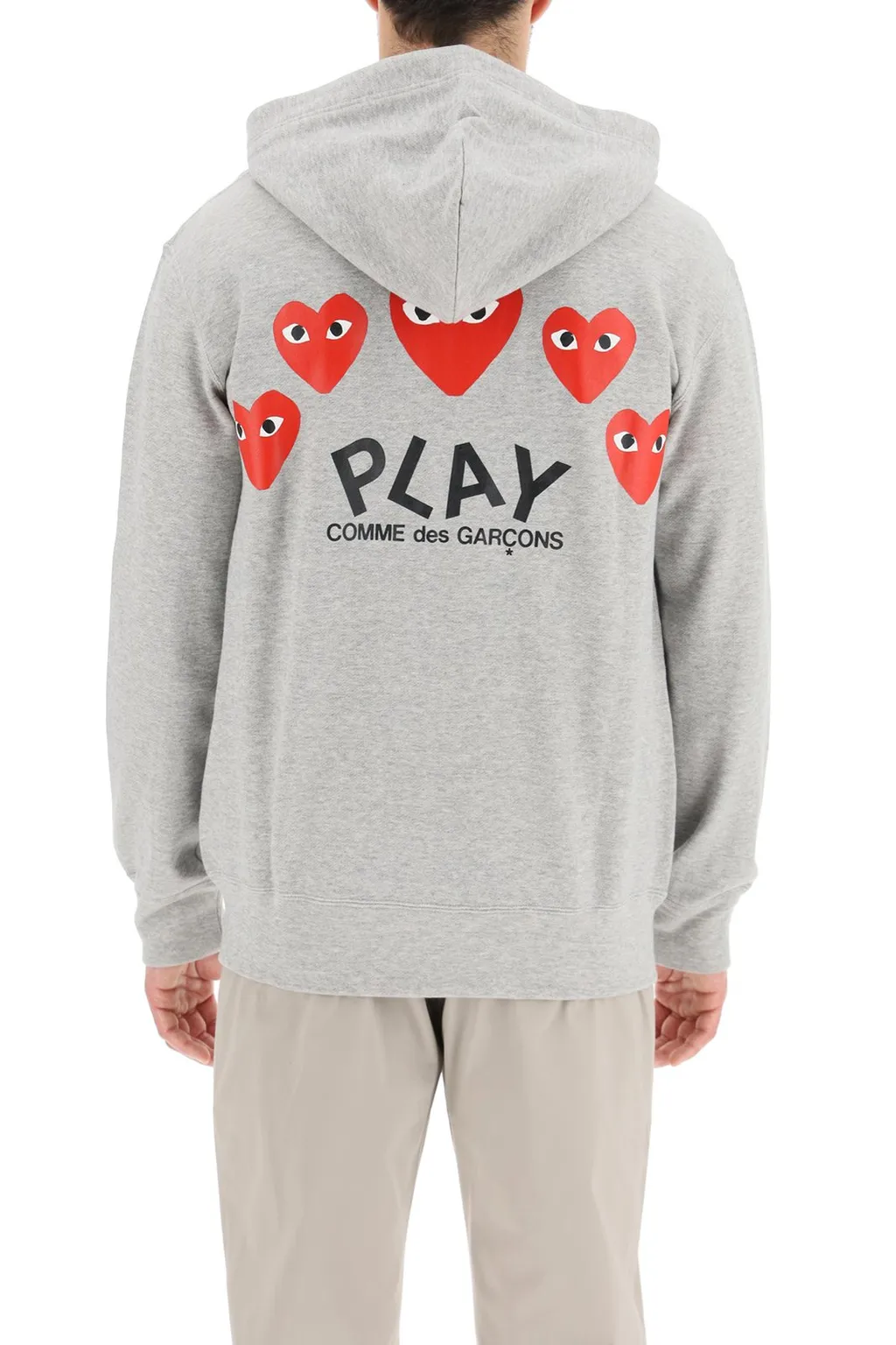 Comme Des GarÇOns Play Heart Patch Zipped Hoodie