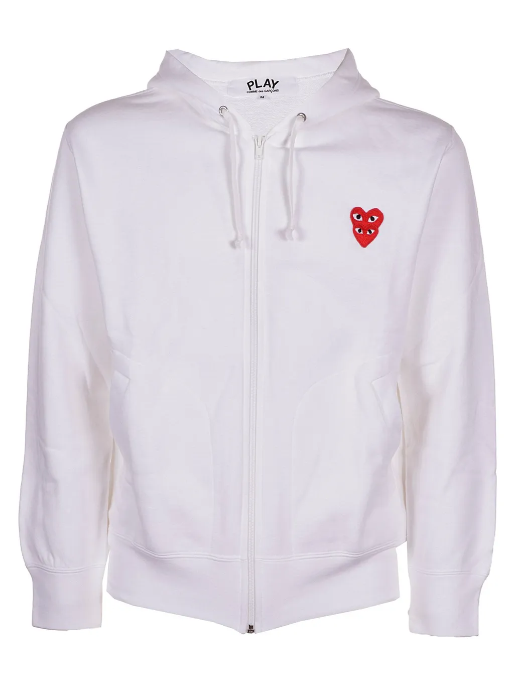 Comme Des GarÇOns Play Overlapping Heart Embroidered Zip-Up Hoodie