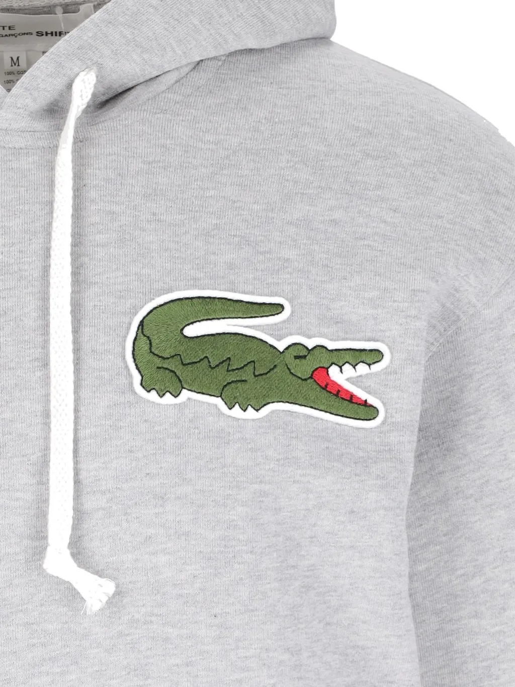 Comme Des GarÇOns Shirt X Lacoste Logo Patch Drawstring Hoodie