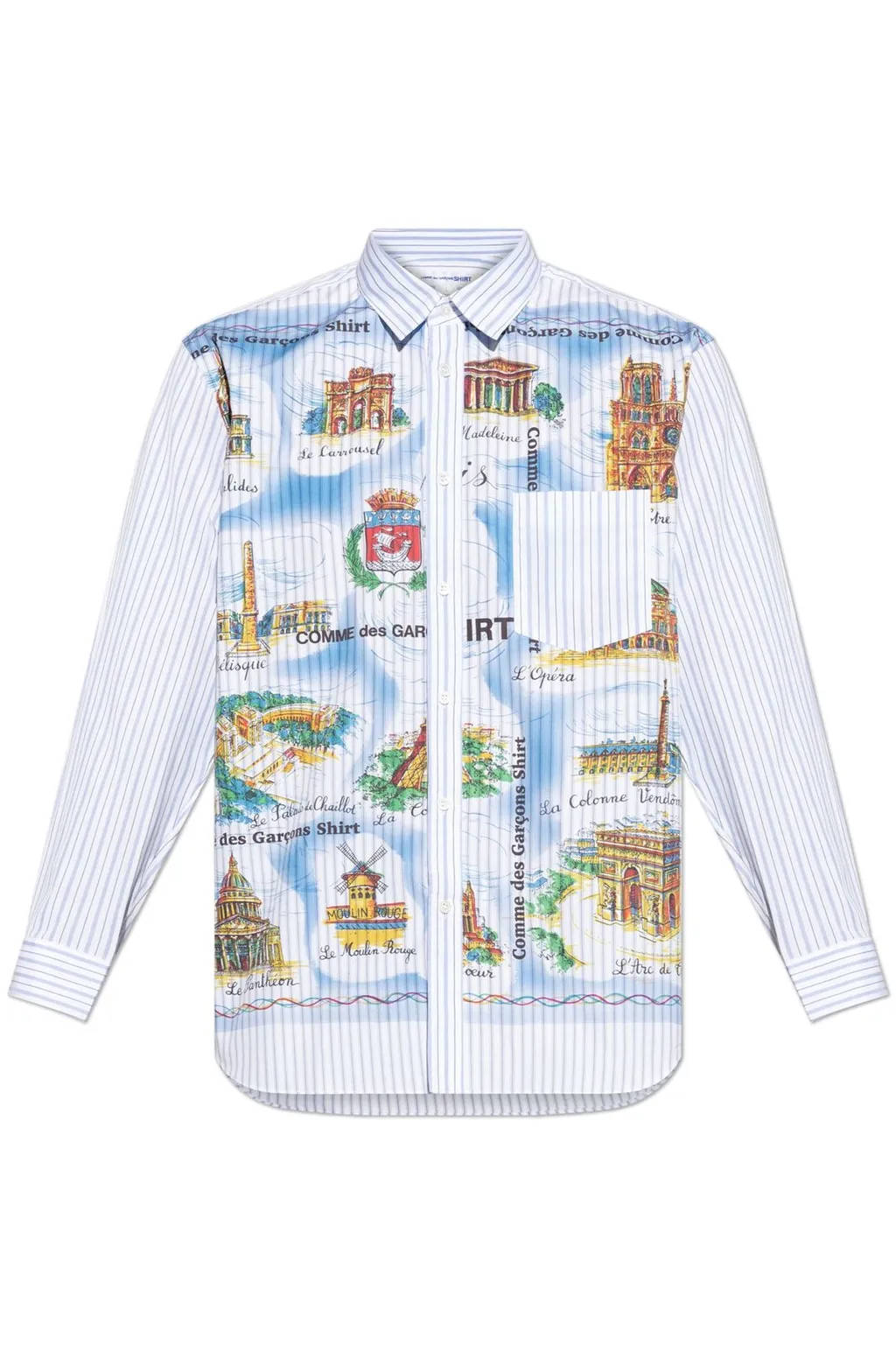 Comme Des GarÇOns Shirt Striped Landmark Shirt