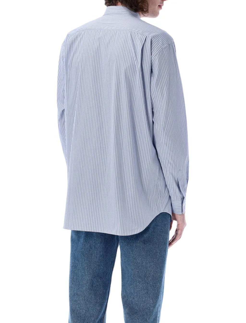 Comme Des GarÇOns Shirt Pocket Patch Striped Shirt