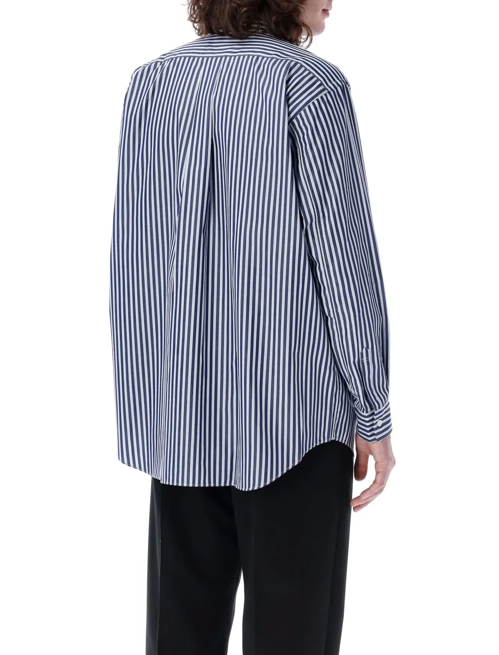 Comme Des GarÇOns Shirt Pocket Patch Striped Shirt
