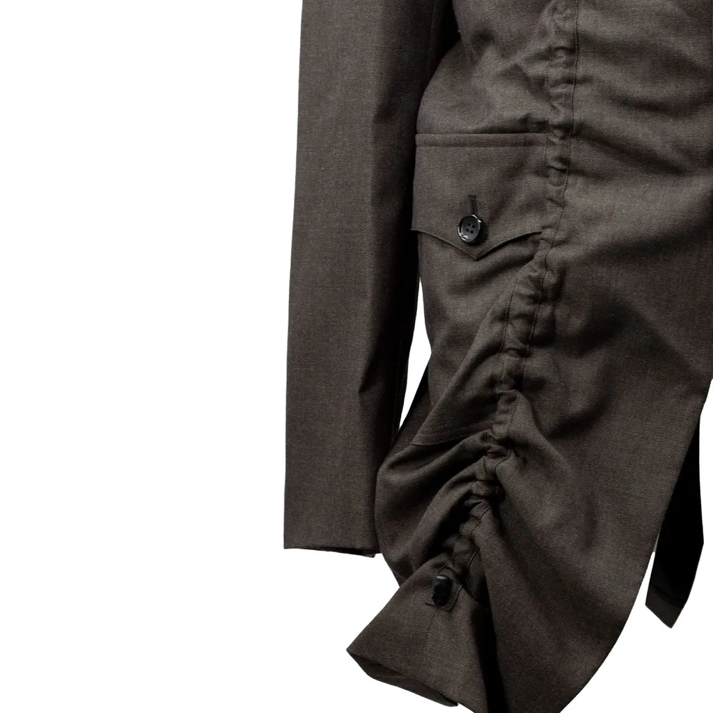 Comme Des GarÇOns Shirt Ruched Buttoned Gabardine Jacket