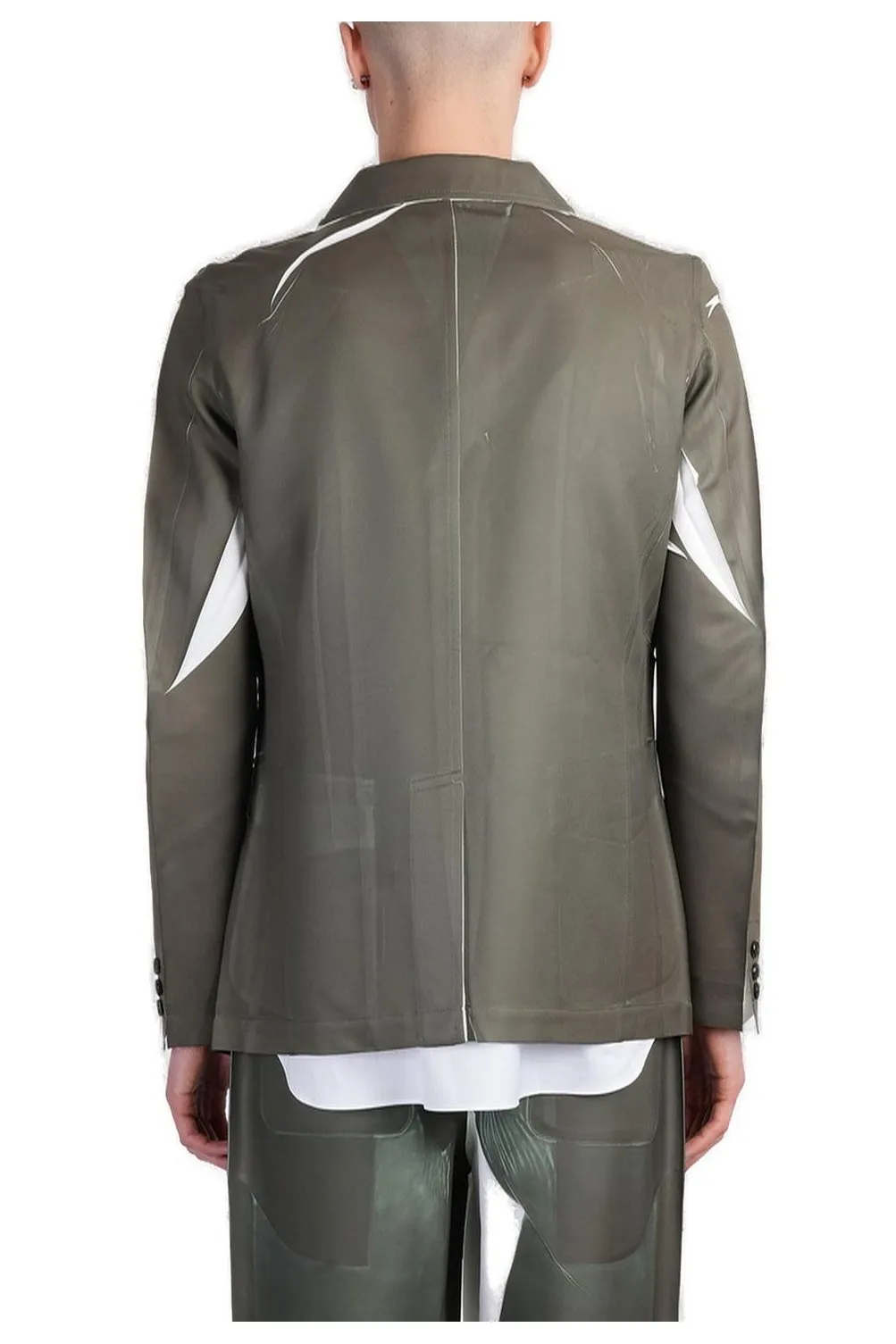 Comme Des GarÇOns Shirt Single-Breasted Contrasting-Detailed Blazer