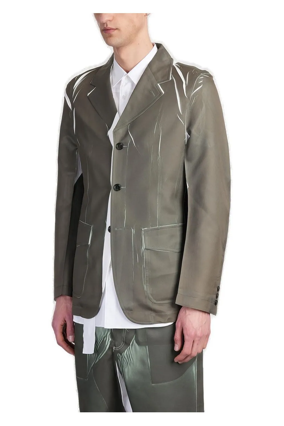 Comme Des GarÇOns Shirt Single-Breasted Contrasting-Detailed Blazer