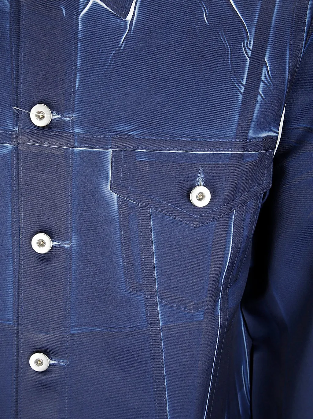 Comme Des GarÇOns Shirt Buttoned Denim Printed Jacket