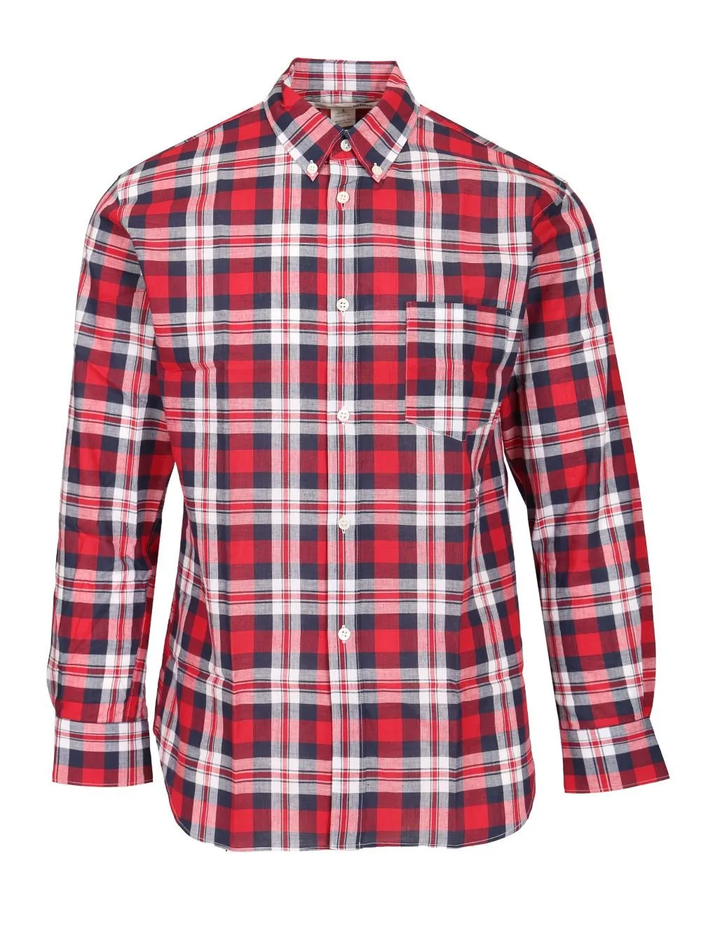Comme Des GarÇOns Shirt Plaid Curved Hem Shirt