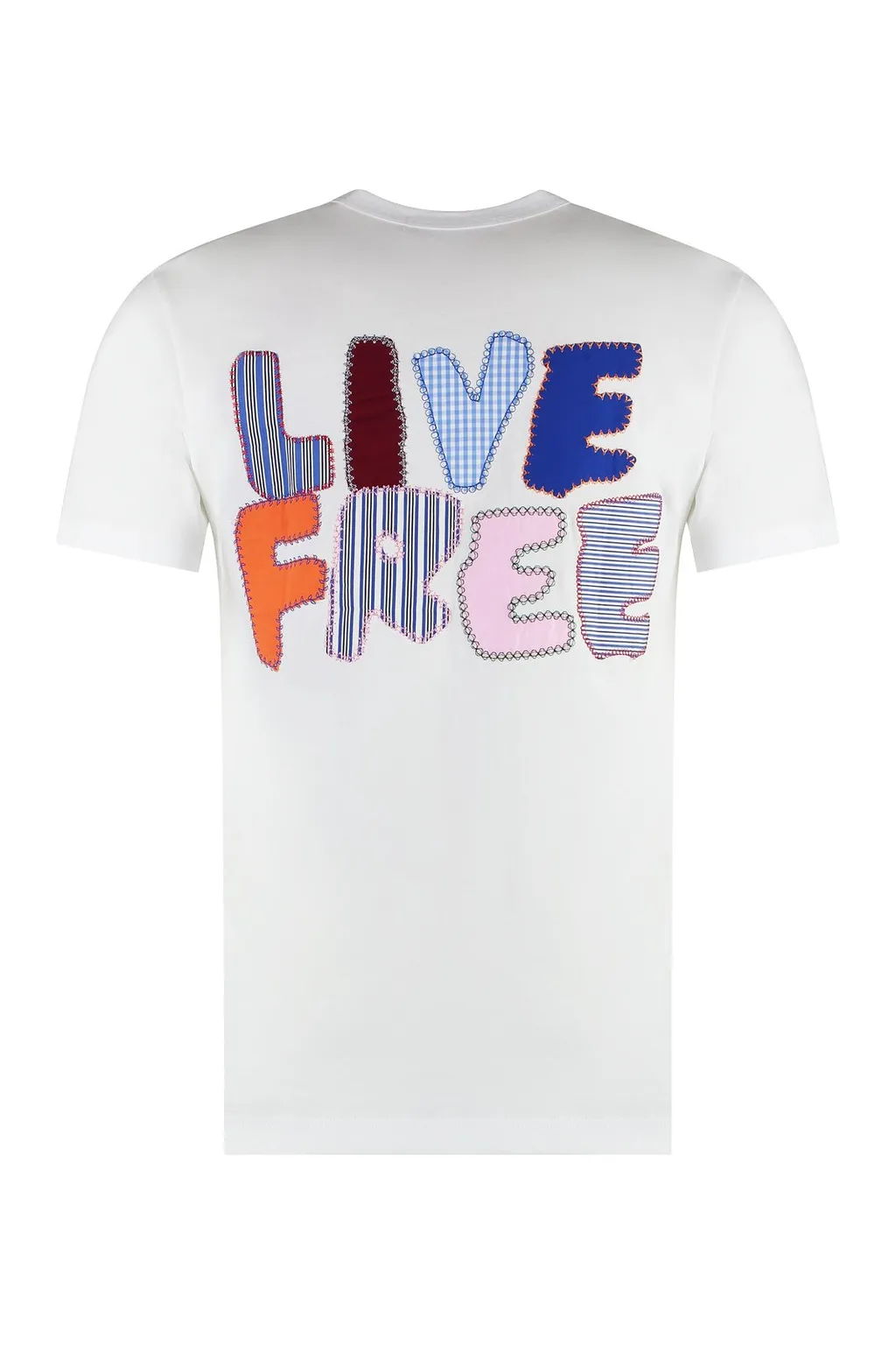 Comme Des GarÇOns Shirt Live Free Stitched T-Shirt