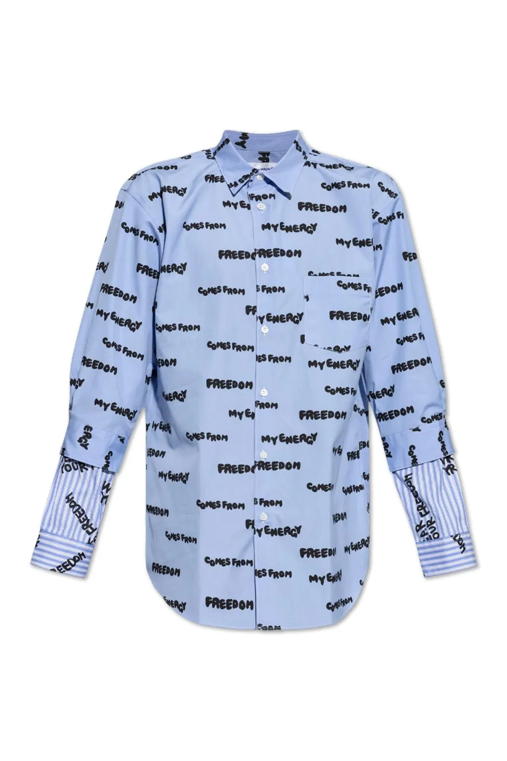 Comme Des GarÇOns Shirt All-Over Printed Curved Hem Shirt