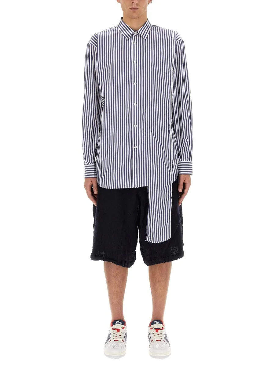Comme Des GarÇOns Shirt Striped Layered Asymmetric Shirt