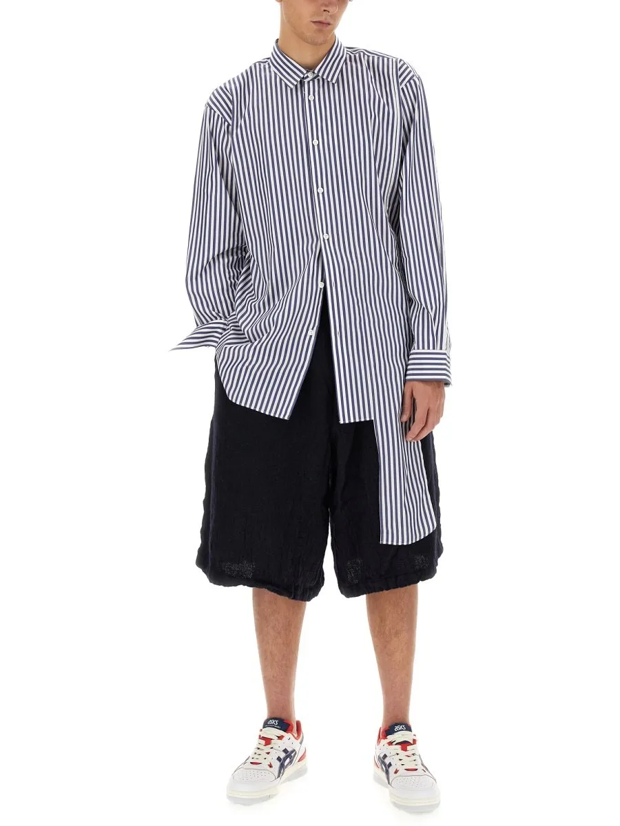 Comme Des GarÇOns Shirt Striped Layered Asymmetric Shirt