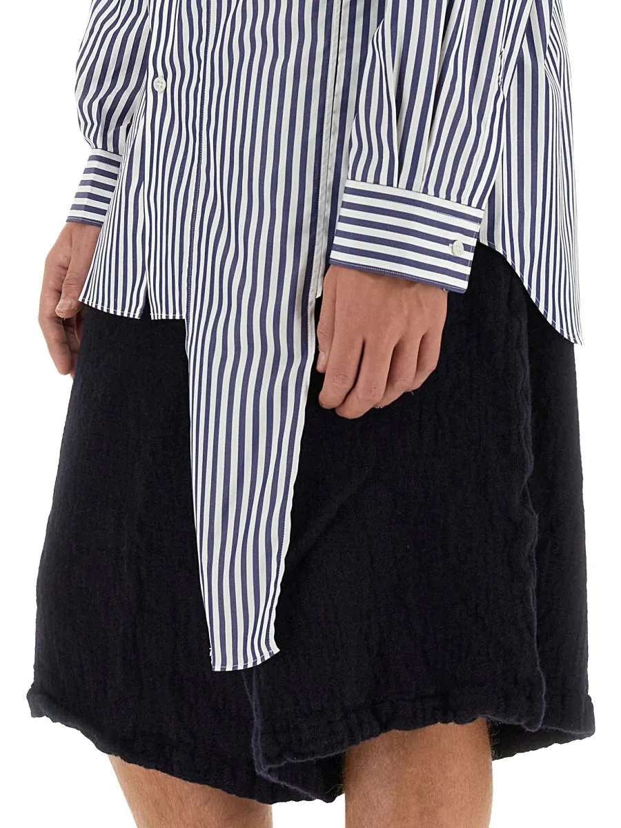 Comme Des GarÇOns Shirt Striped Layered Asymmetric Shirt
