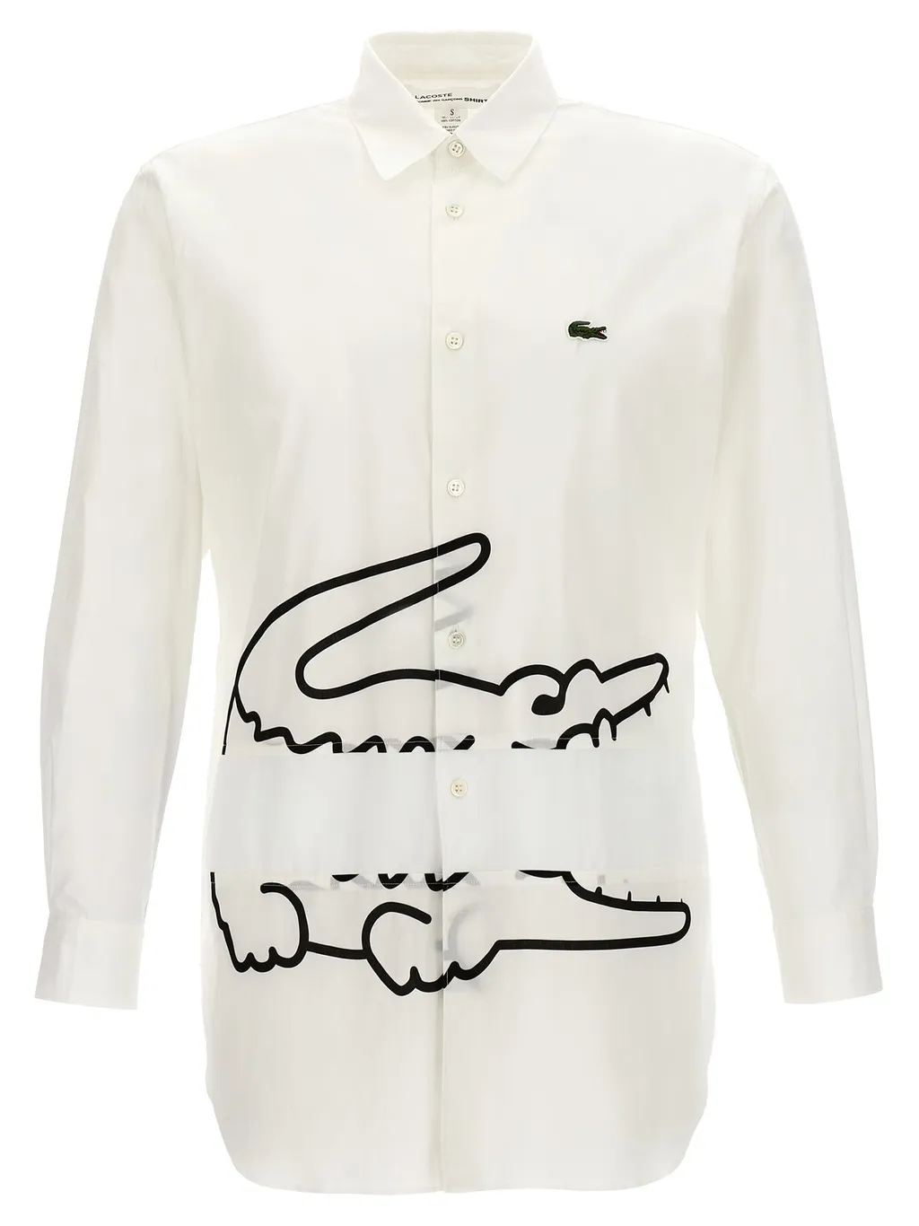 Comme Des GarÇOns Shirt X Lacoste Graphic Printed Buttoned Shirt