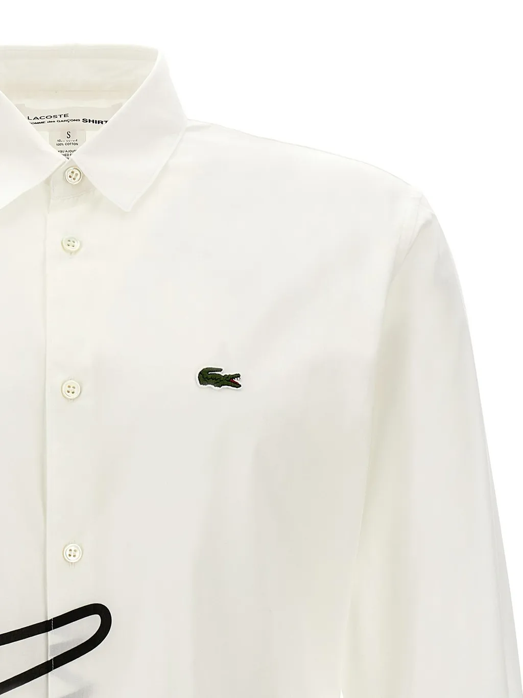 Comme Des GarÇOns Shirt X Lacoste Graphic Printed Buttoned Shirt