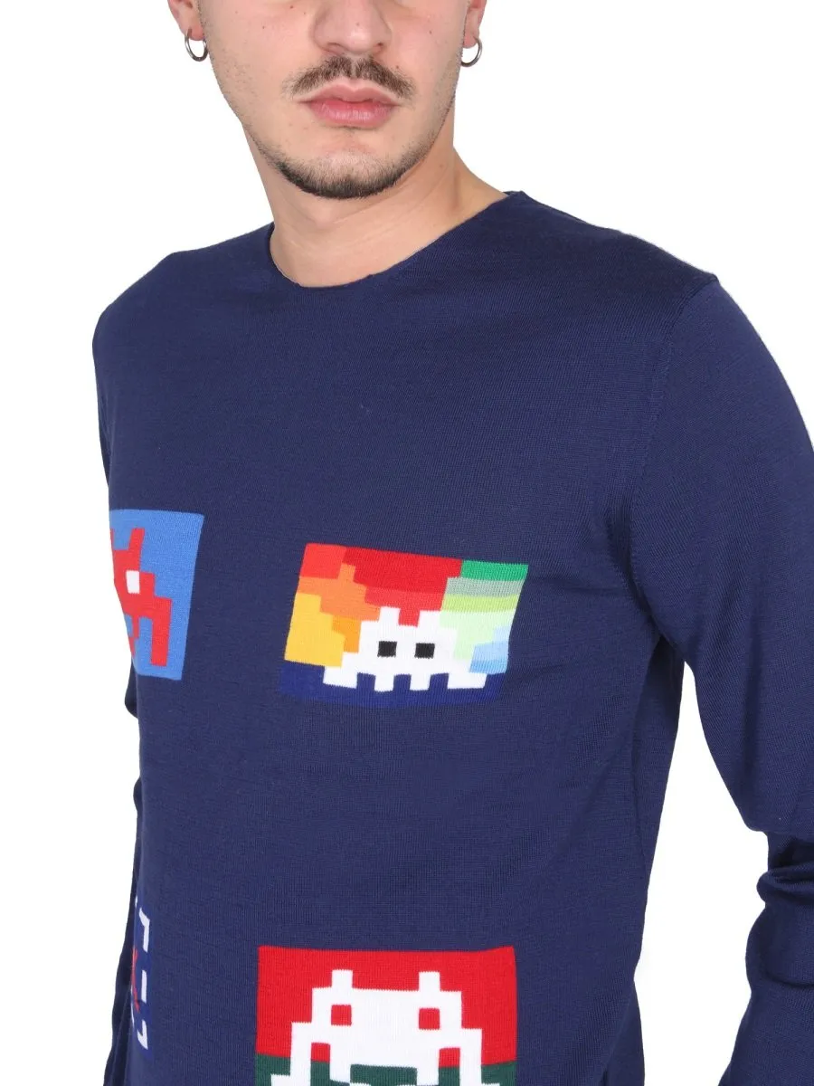 Comme Des GarÇOns Shirt Graphic Intarsia Knit Jumper