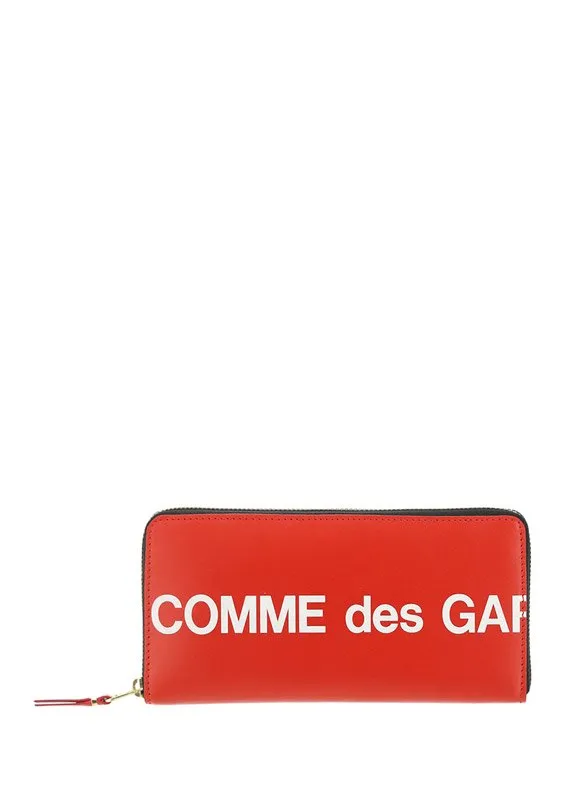 Comme Des GarÇOns Wallet Logo Printed Zipped Wallet