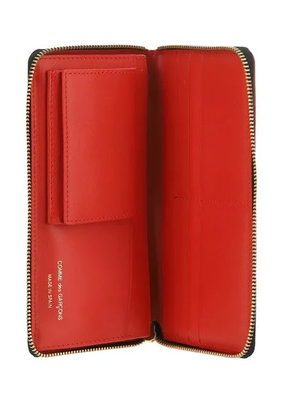 Comme Des GarÇOns Wallet Logo Printed Zipped Wallet