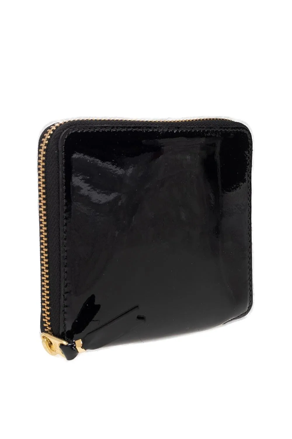 Comme Des GarÇOns Wallet Patent Checkered Zipped Wallet