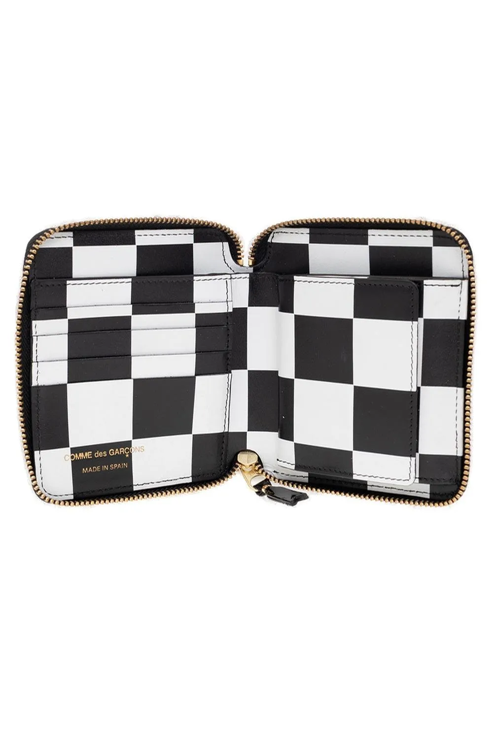 Comme Des GarÇOns Wallet Patent Checkered Zipped Wallet
