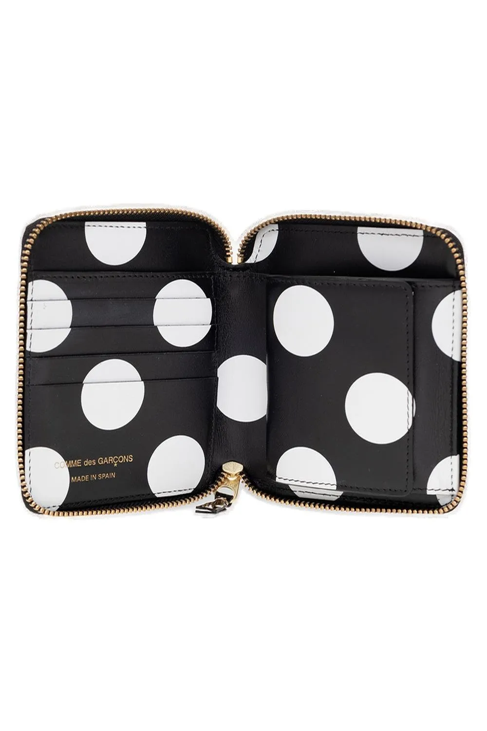 Comme Des GarÇOns Wallet Patent Polka Dot Zipped Wallet