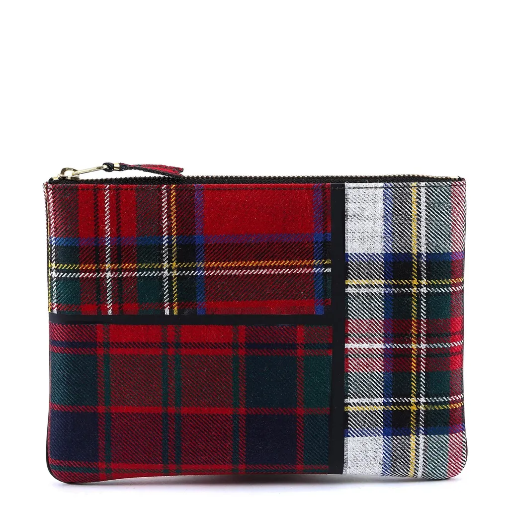 Comme Des GarÇOns Wallet Checked Patchwork Clutch Bag