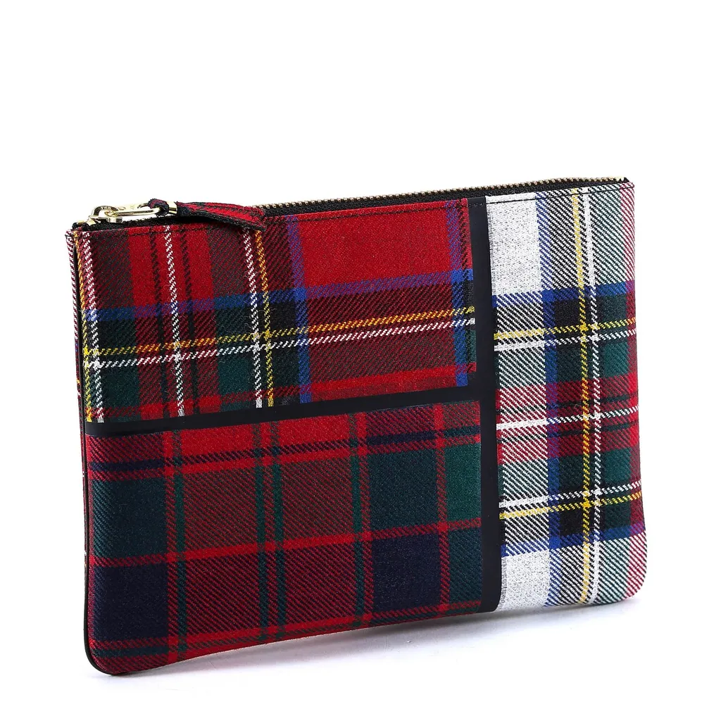 Comme Des GarÇOns Wallet Checked Patchwork Clutch Bag