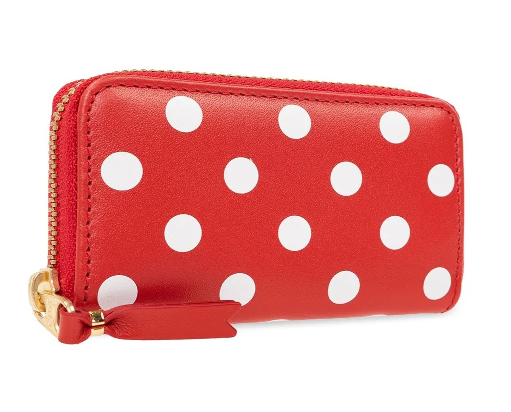 Comme Des GarÇOns Wallet Polka Dot Printed Zipped Wallet