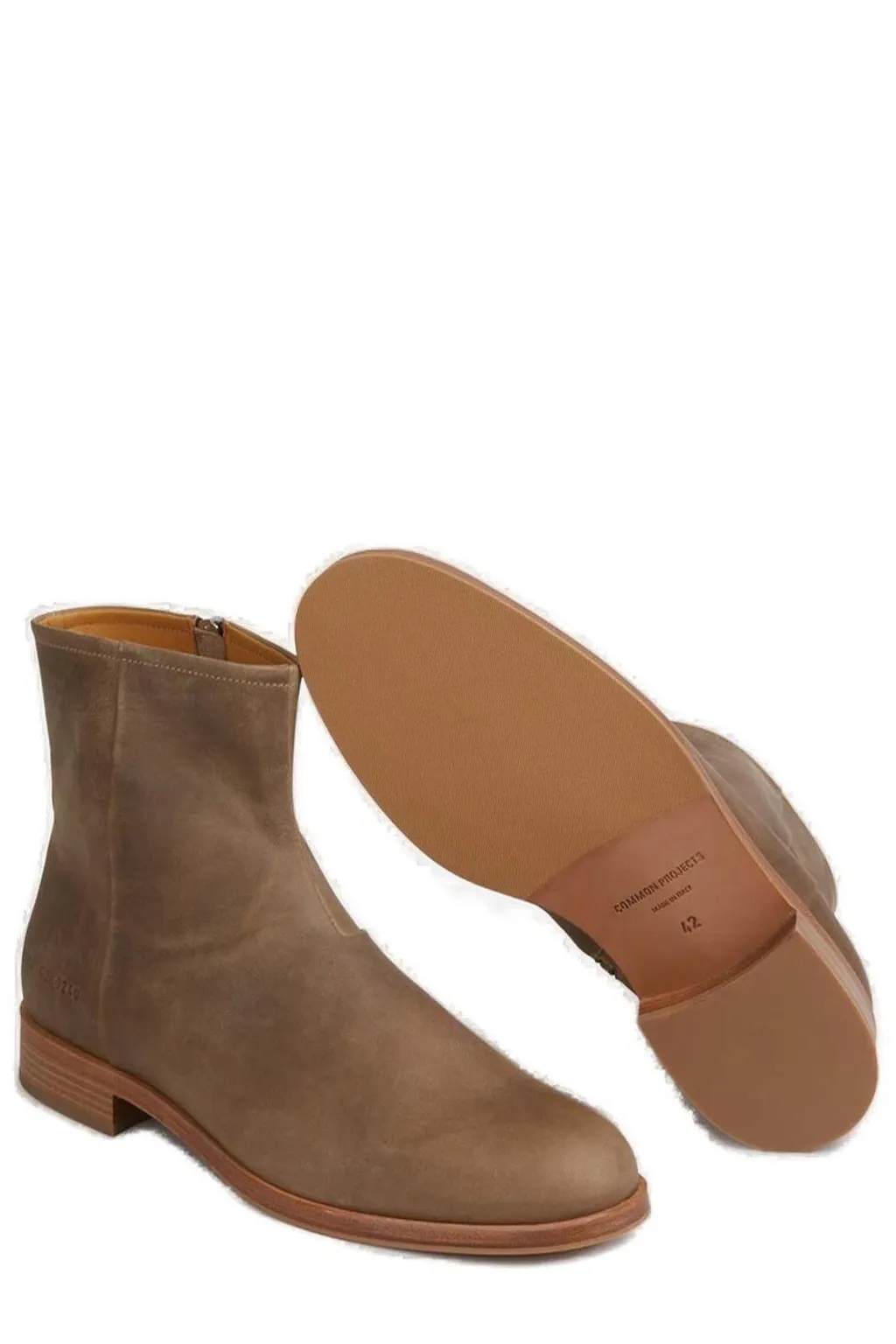 Common Projects Round Toe Zipped Ankle Boots