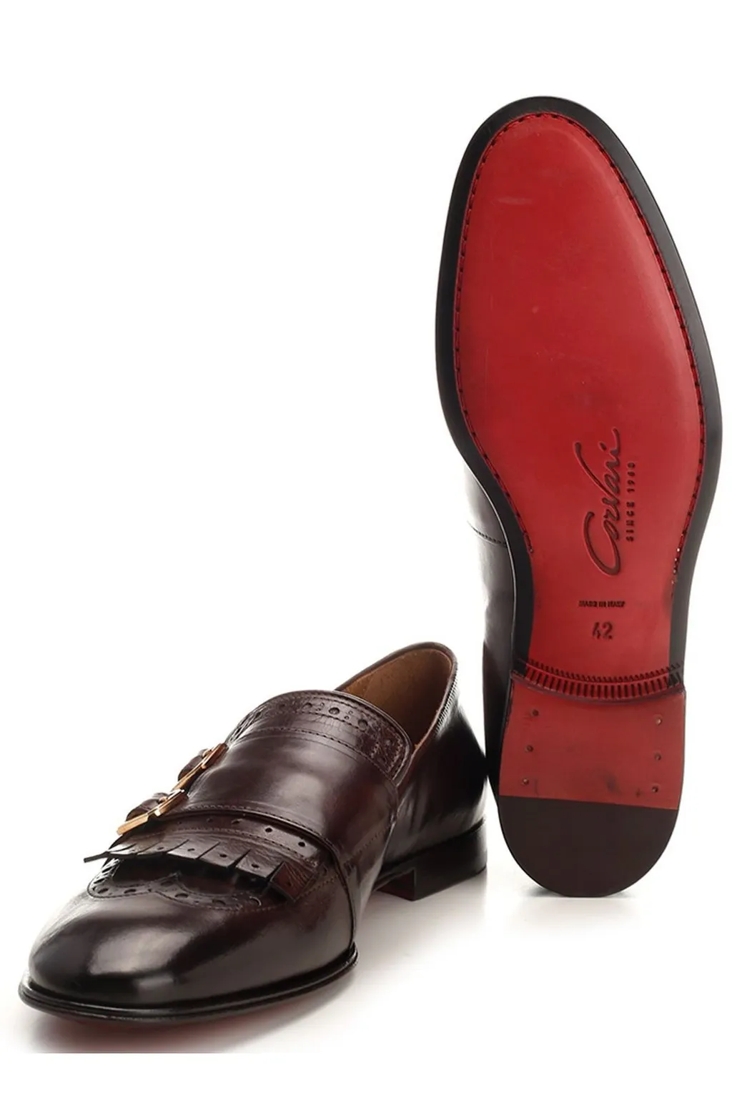 Corvari Double-Buckle Fringed Loafers