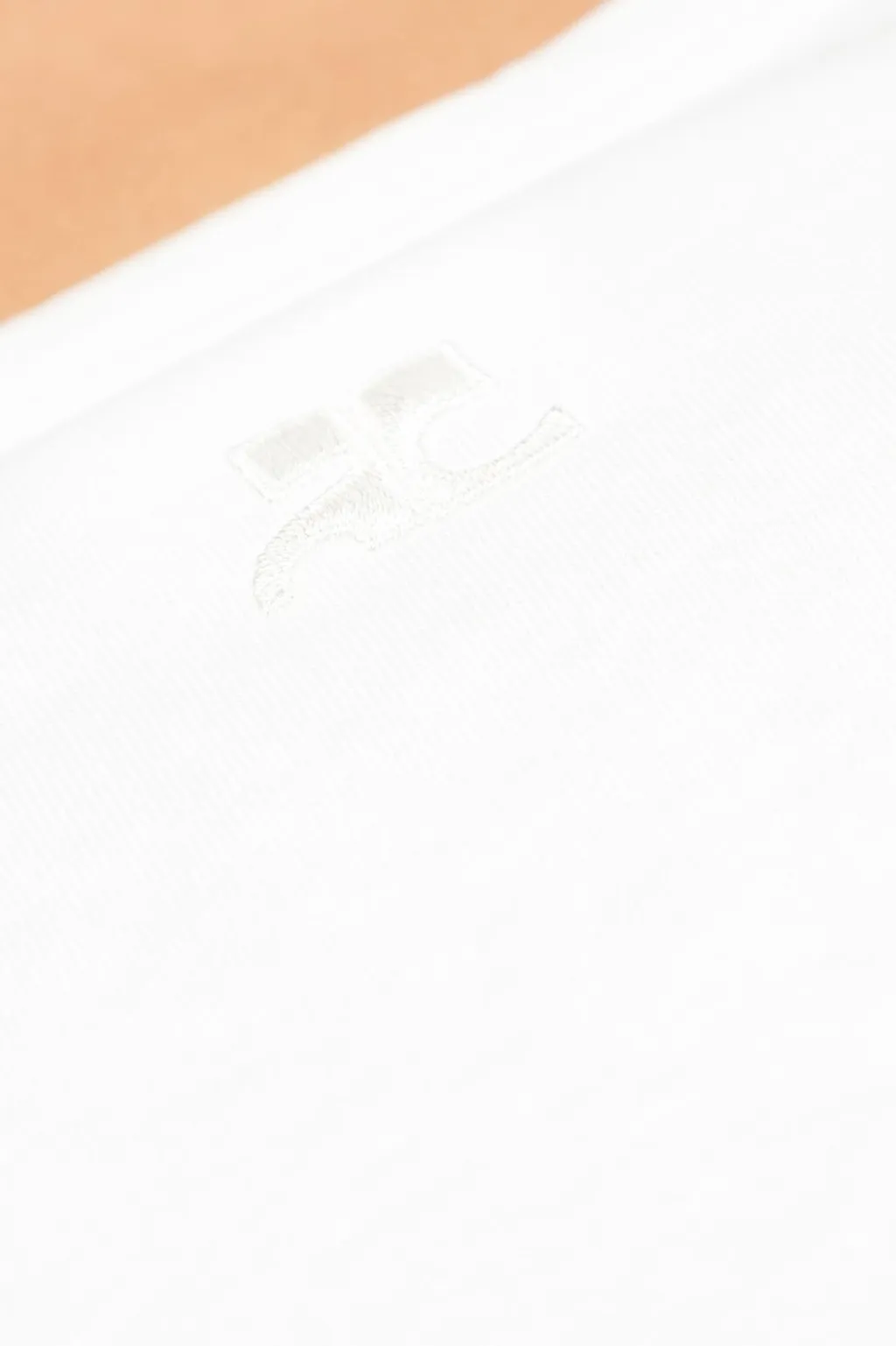 CourrÈGes Logo Embroidered Crewneck T-Shirt