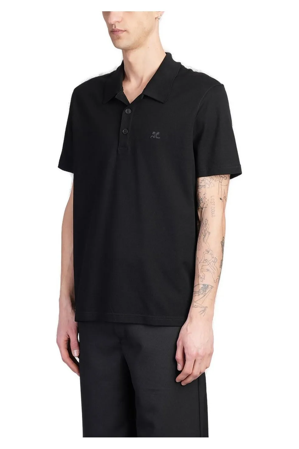 CourrÈGes Logo Embroidered Polo Shirt