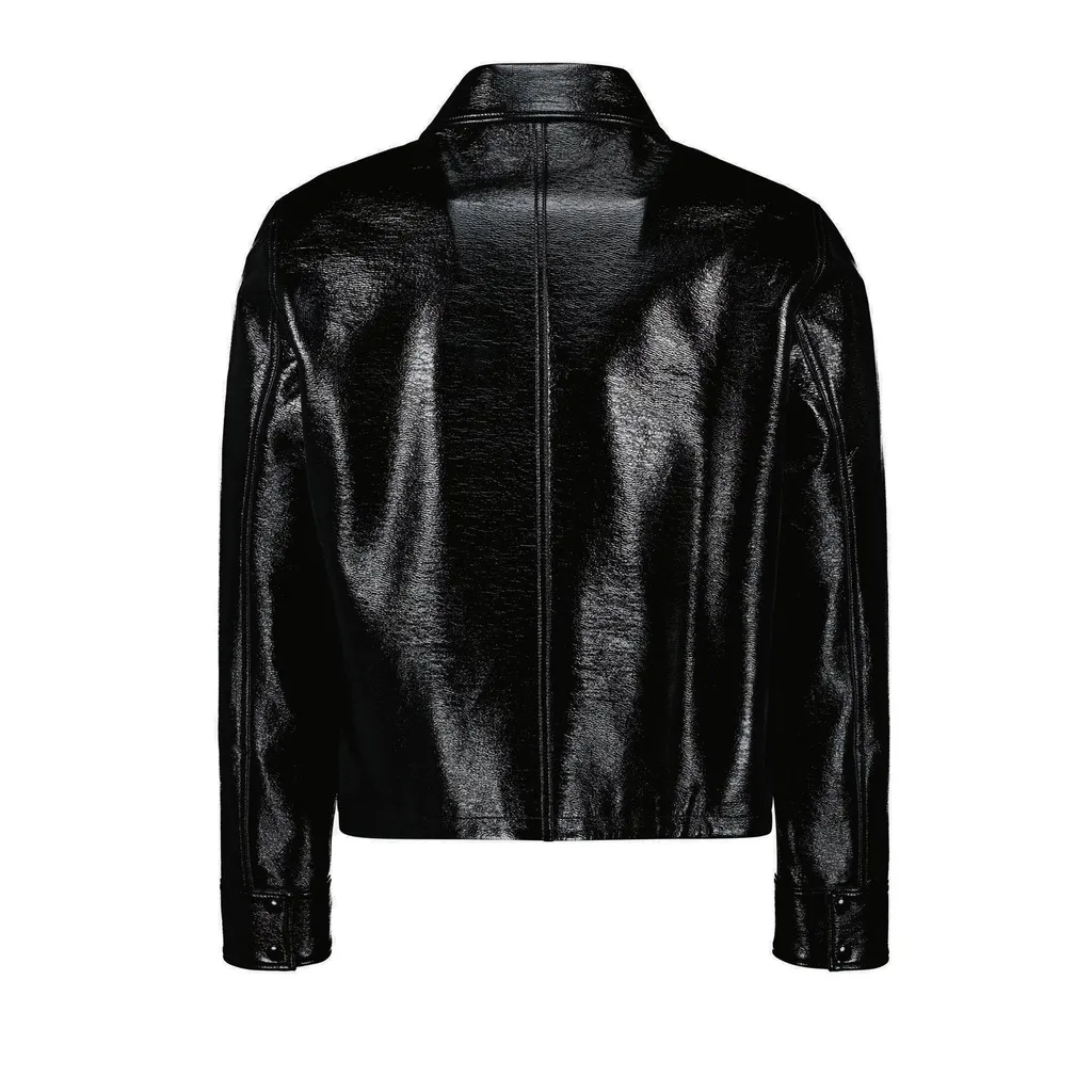 CourrÈGes Logo Embossed Zip-Up Vinyl Jacket