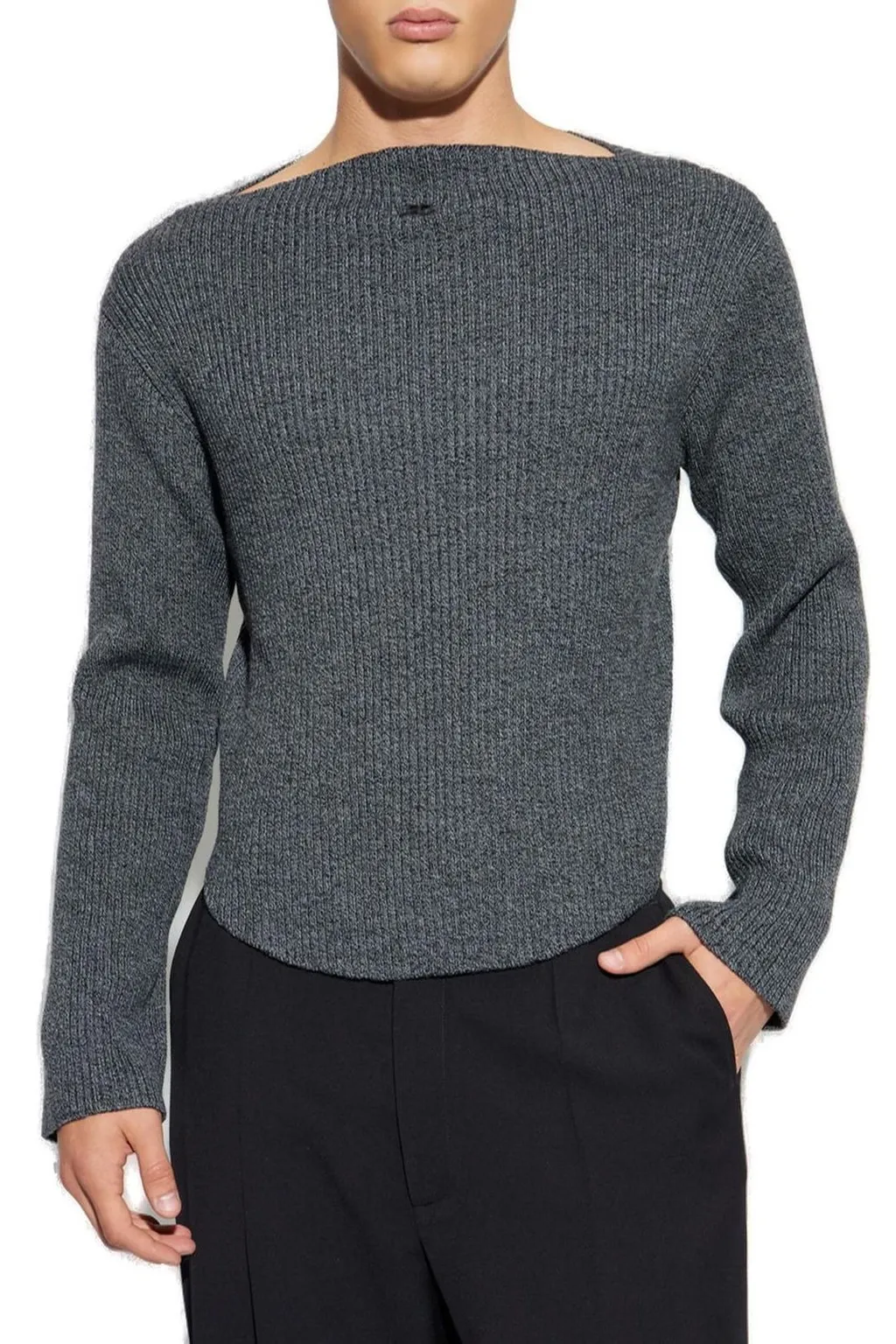 CourrÈGes Ribbed-Knit Boatneck Jumper