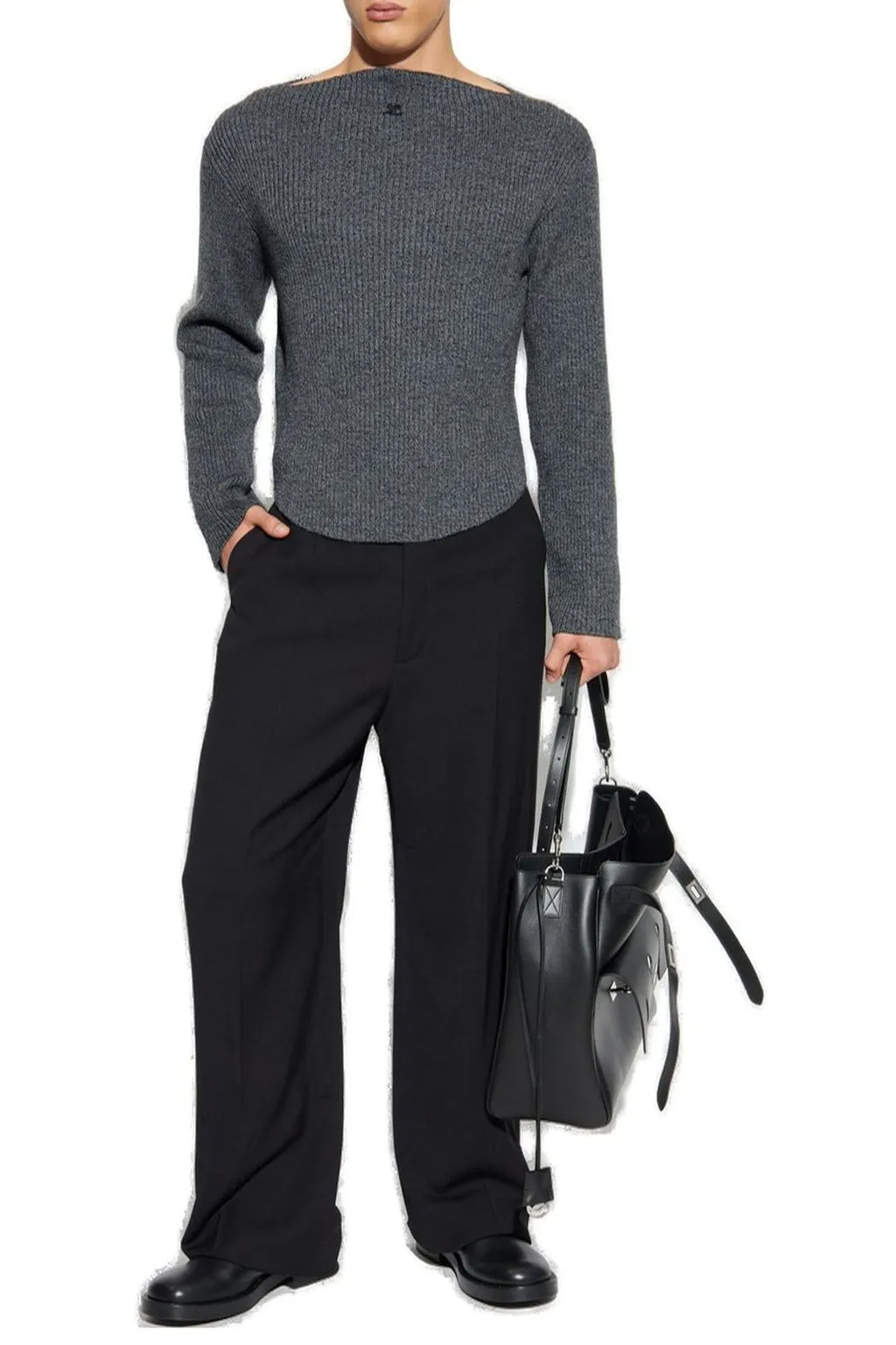 CourrÈGes Ribbed-Knit Boatneck Jumper