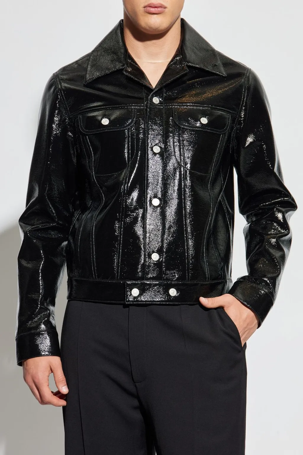 CourrÈGes High-Shine Trucker Jacket