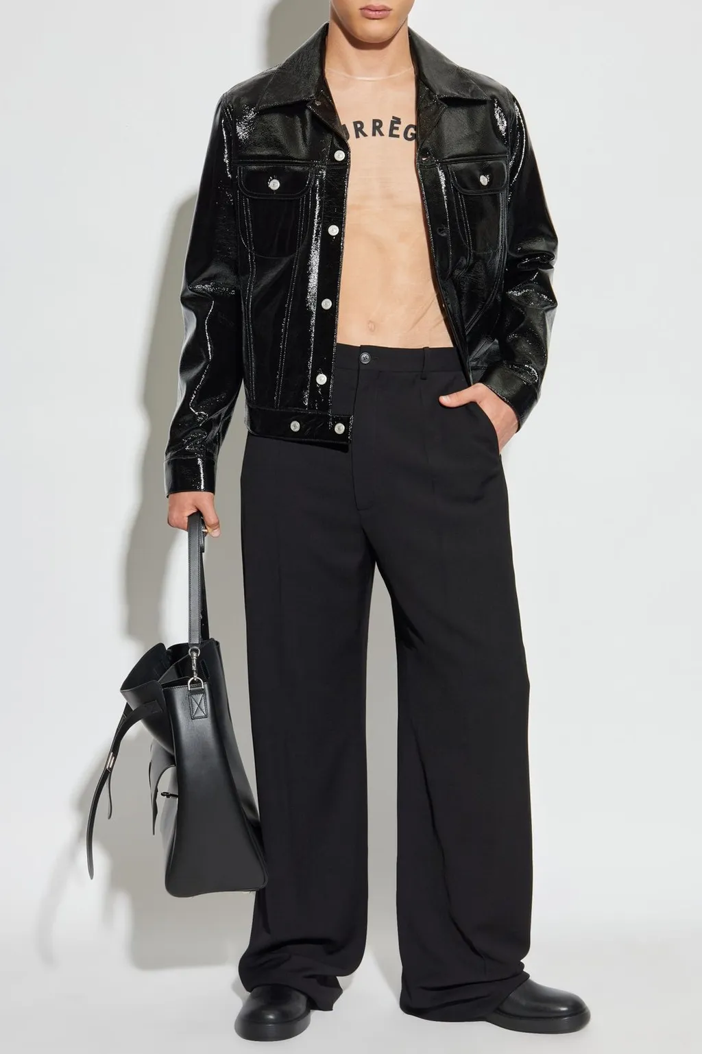 CourrÈGes High-Shine Trucker Jacket