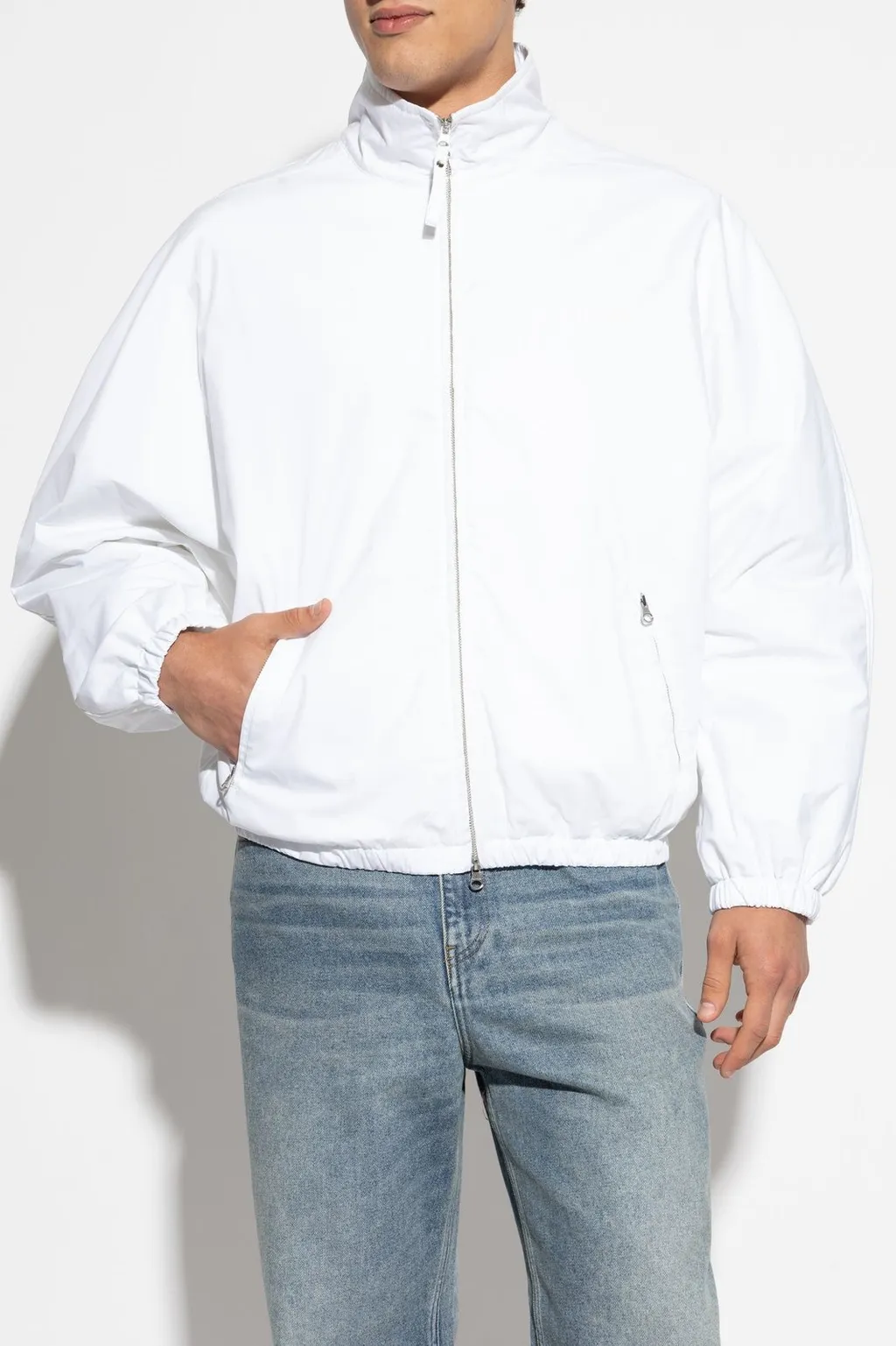 CourrÈGes Logo Embroidered Zipped Jacket