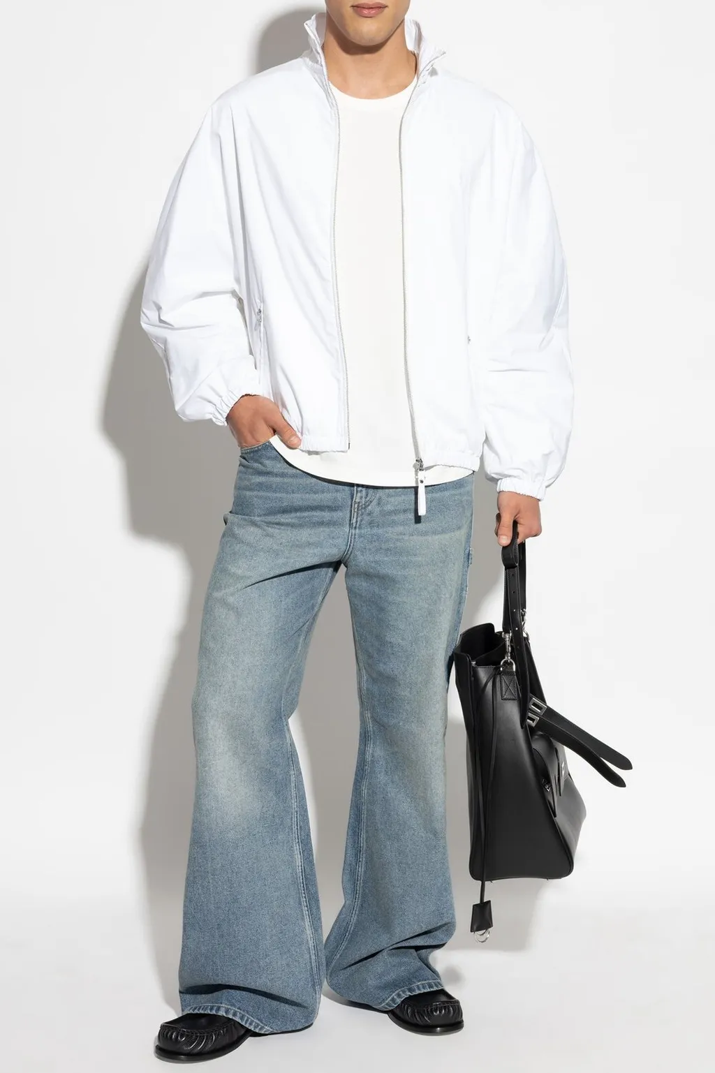 CourrÈGes Logo Embroidered Zipped Jacket