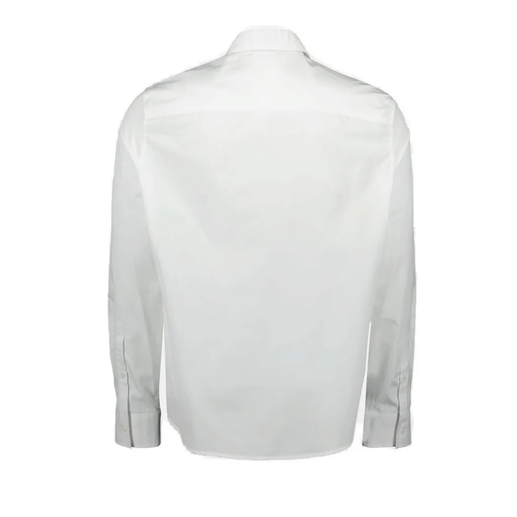 CourrÈGes Logo Embroidered Zipped Poplin Shirt